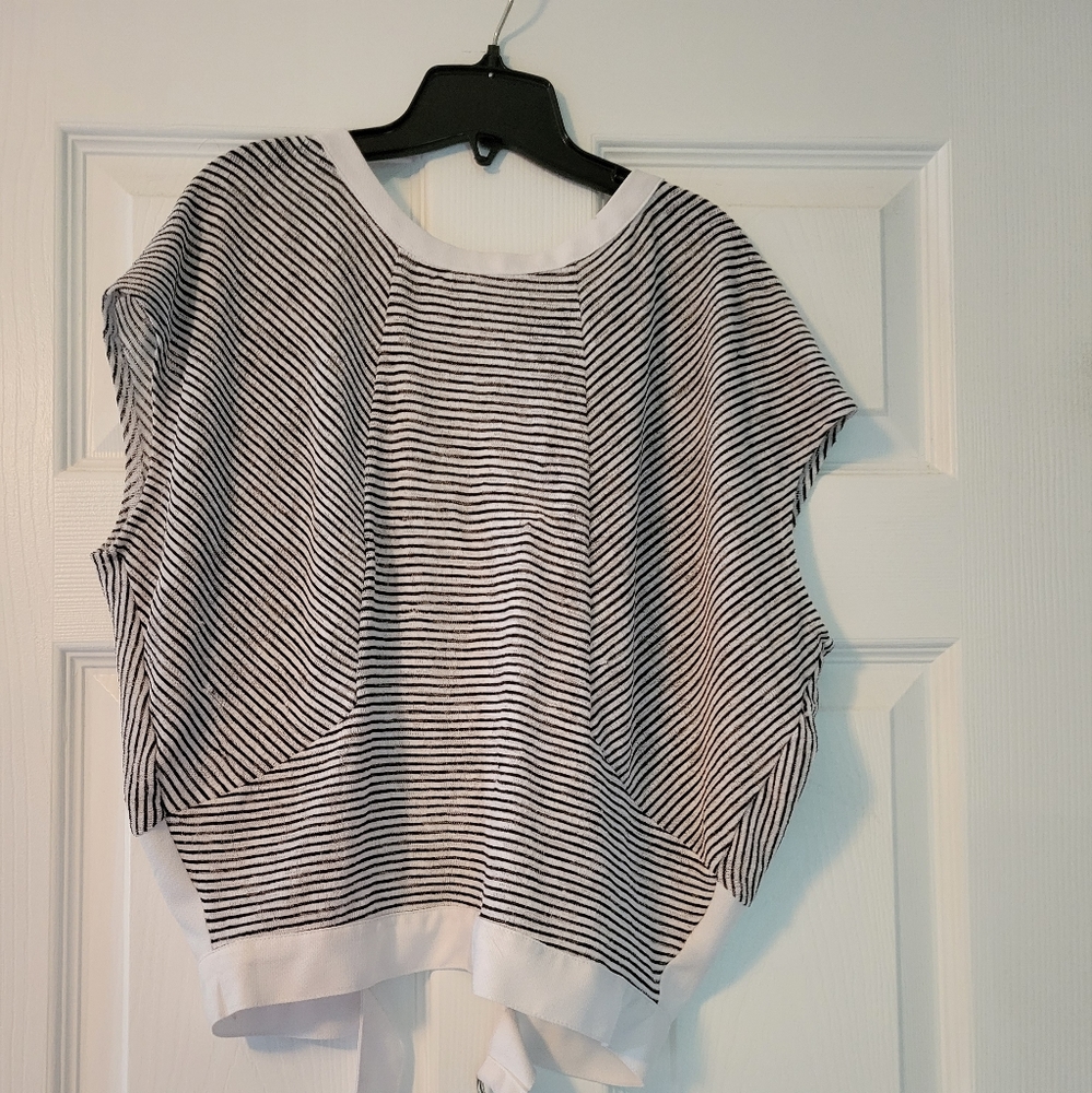 Black and white striped top